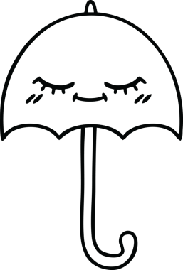 Bir insan tarafından çizilmiş şemsiye çizimi