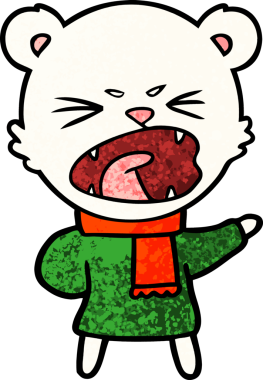 Bir insan tarafından çizilmiş kutup ayısı karikatürü