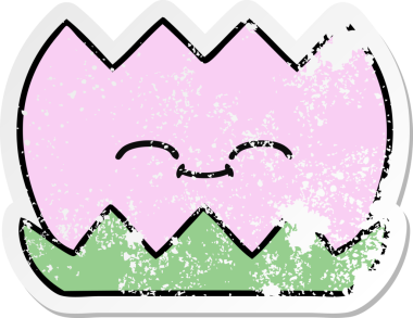 Bir insan tarafından çizilmiş tatlı bir nilüfer çiçeğinin sıkıntılı çıkartması.