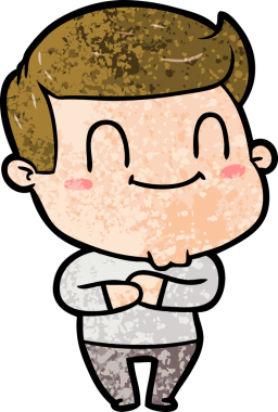 Bir insan tarafından çizilmiş mutlu bir adam.