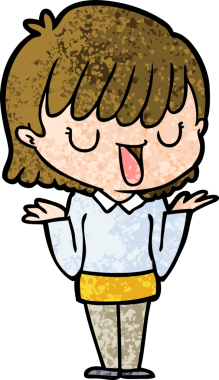 Bir insan tarafından çizilmiş karikatür kadın.