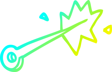 Bir insan tarafından çizilen dikiş iğnesinin soğuk gradyan çizgisi.