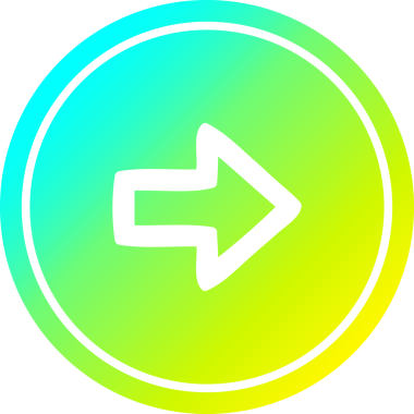 Bir insan tarafından çizilmiş havalı eğimli ok dairesel simgesi yönü