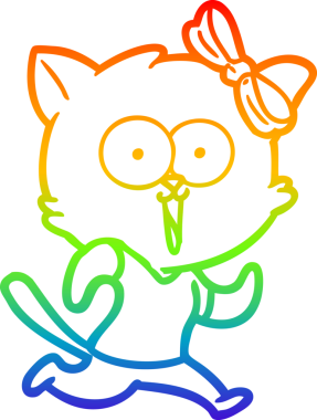 gökkuşağı gradyanı çizimi bir insan tarafından çizilmiş çizgi film kedisi