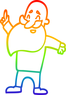 Bir insan tarafından çizilmiş sakallı bir karikatür çizimi.