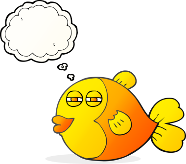 Bir insan tarafından çizilmiş serbest çizim balon balığı.