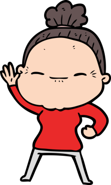 Bir insan tarafından çizilmiş barışçıl yaşlı bir kadın.