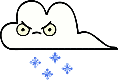 Bir insan tarafından çizilmiş bir kar bulutu çizgi filmi.