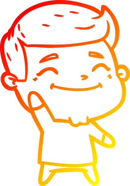 Bir insan tarafından çizilmiş mutlu bir çizgi film karakterinin çizimi.