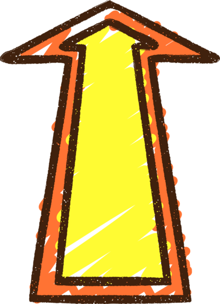 Bir insan tarafından çizilen ok tebeşiri işaretleniyor