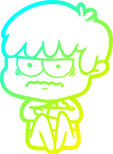 Bir insan tarafından çizilmiş soğuk gradyan çizgi film karakteri.