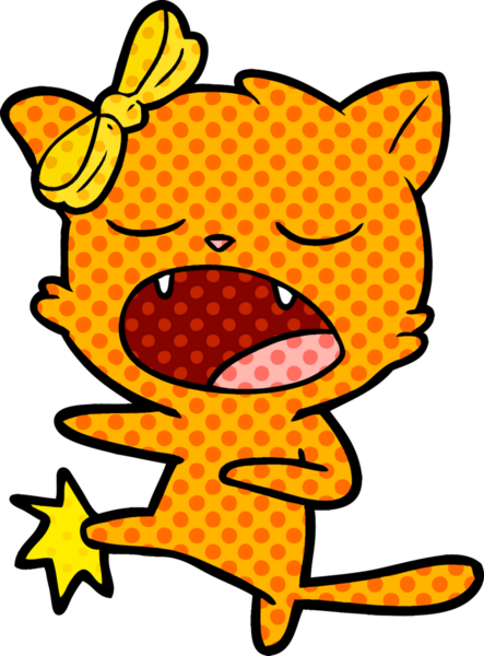 Bir insan tarafından çizilmiş tekme kedisi.