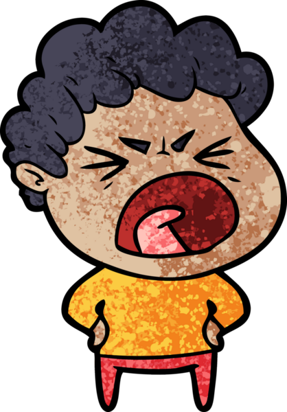 Bir insan tarafından çizilmiş öfkeli bir adam.