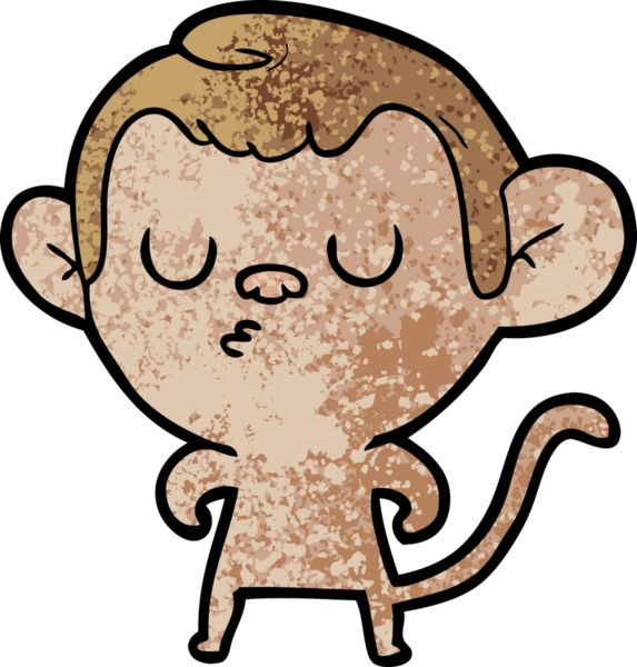 Bir insan tarafından çizilmiş çizgi maymun.