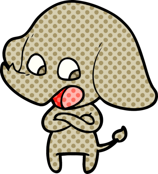 Bir insan tarafından çizilmiş şirin bir fil.