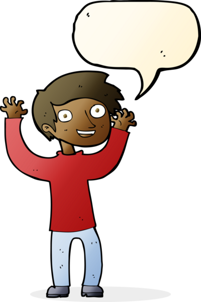 Bir insan tarafından çizilmiş konuşma balonlu mutlu adam çizgi filmi.