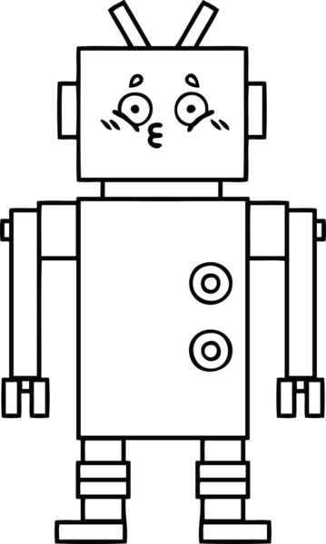 Bir insan tarafından çizilmiş robot çizimi
