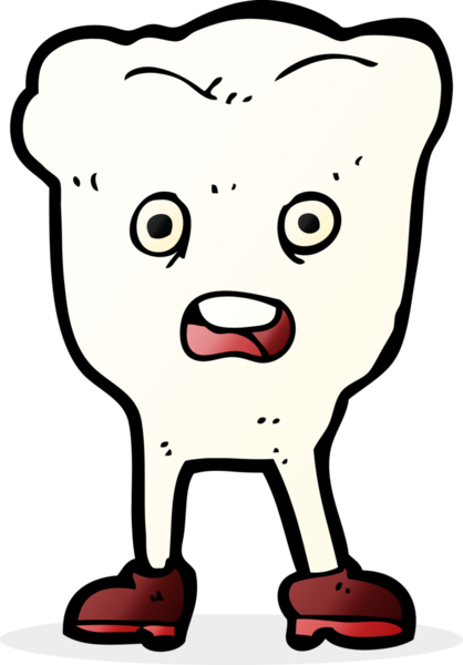 Bir insan tarafından çizilmiş çizgi film dişi.