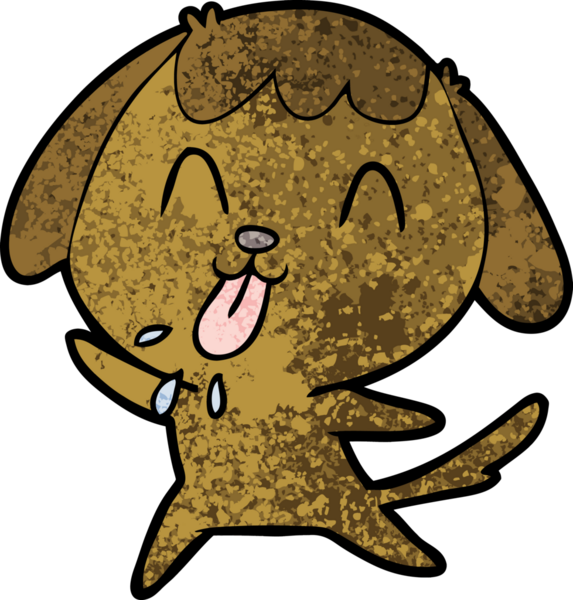 Bir insan tarafından çizilmiş şirin bir çizgi film köpeği.