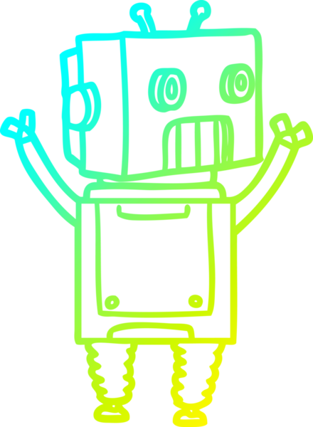 Bir insan tarafından çizilmiş soğuk gradyan robot çizimi