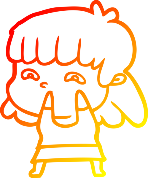 İnsan tarafından çizilmiş endişeli bir karikatür çizimi.