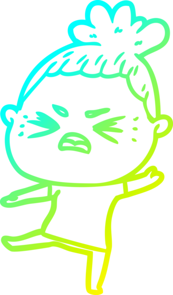 Bir insan tarafından çizilmiş kızgın bir karikatür çizimi.