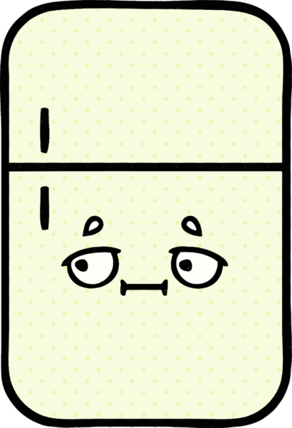 Bir insan tarafından çizilmiş buzdolabı karikatürü.