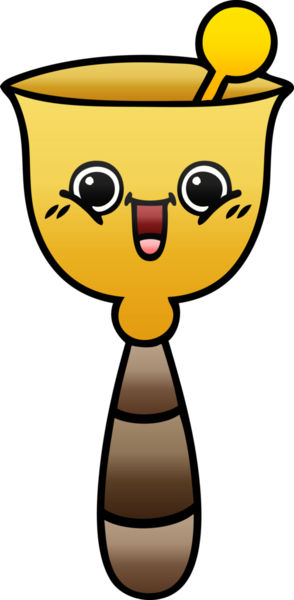 Bir insan tarafından çizilmiş okul çanının gölgeli karikatürü