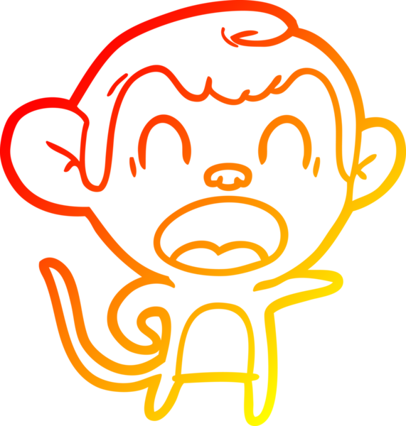 Bir insan tarafından çizilmiş bağıran çizgi film maymunu çizimi