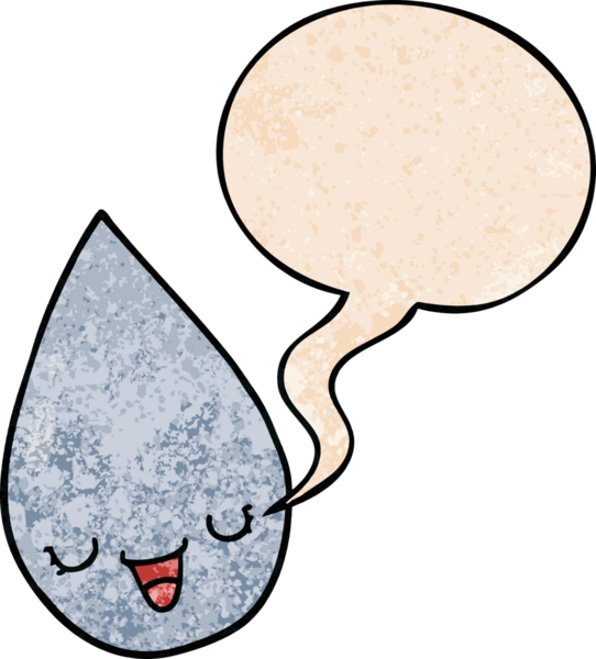 bir insan tarafından çizilmiş eski dokuda konuşma baloncuğu olan çizgi film yağmur damlası