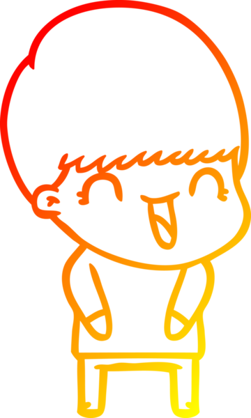 Bir insan tarafından çizilmiş mutlu çizgi film çocuğu çizimi.