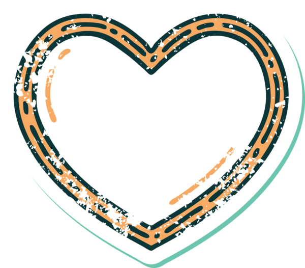 Bir insan tarafından çizilmiş bir kalbin sembolik dövmesi.