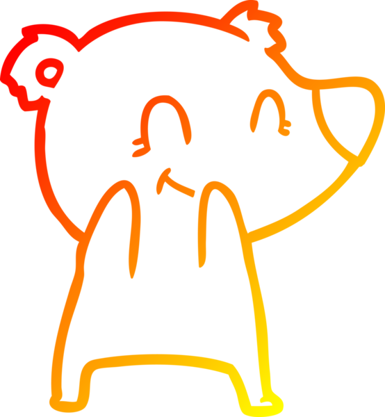 Bir insan tarafından çizilmiş dost bir ayı karikatürünü çiziyorum.