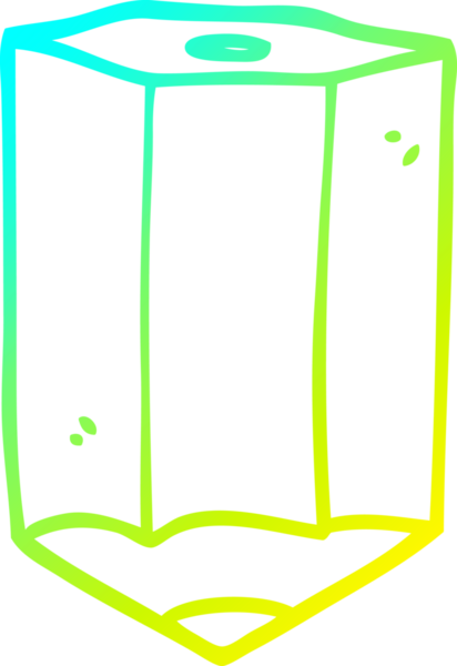 Bir insan tarafından çizilmiş karikatür renkli bir kalemin soğuk gradyan çizimi