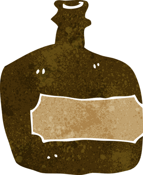 Bir insan tarafından çizilmiş viski kavanozu.