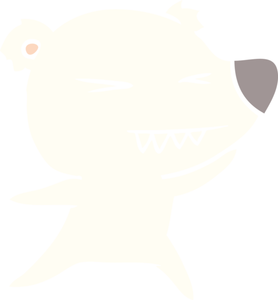 kızgın kutup ayısı düz renkli çizgi film bir insan tarafından çizildi.