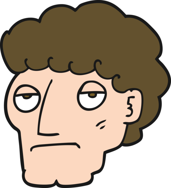 Bir insan tarafından çizilmiş sıkıcı bir çizgi film.