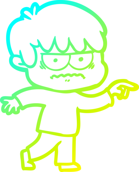 Bir insan tarafından çizilmiş soğuk gradyan çizgi film karakteri.