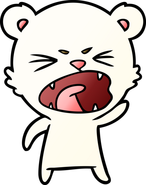 Bir insan tarafından çizilmiş kızgın kutup ayısı çizgi filmi.