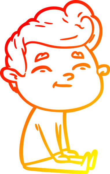 Bir insan tarafından çizilmiş mutlu bir çizgi film karakterinin sıcak çizgi çizimi