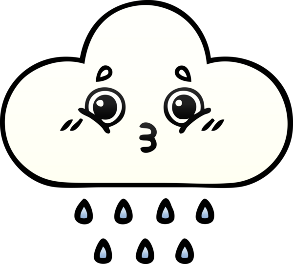 Bir insan tarafından çizilen yağmur bulutunun gölgeli çizimi