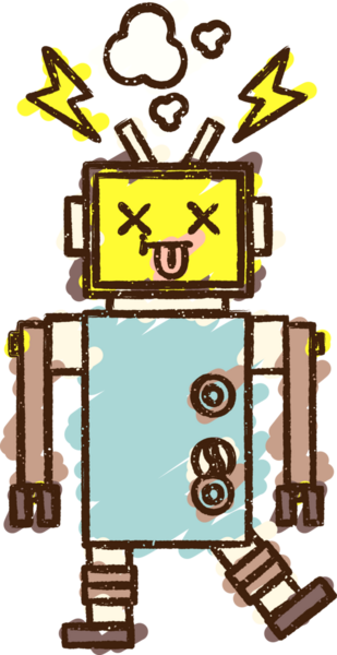 Bir insan tarafından çizilen robot tebeşiri.