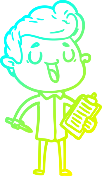 Bir insan tarafından çizilmiş mutlu bir çizgi film karakteri çizimi.