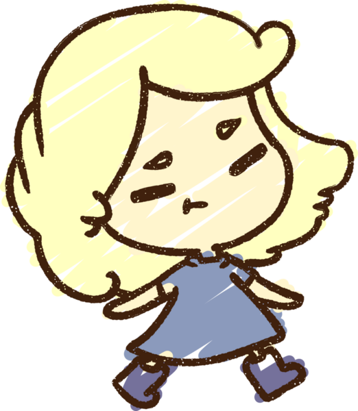 Bir insan tarafından çizilen Yürüyen Kız Tebeşiri