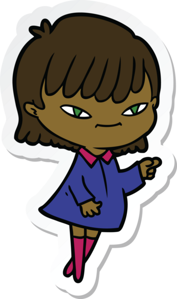 Bir insan tarafından çizilmiş bir karikatür çıkartması.