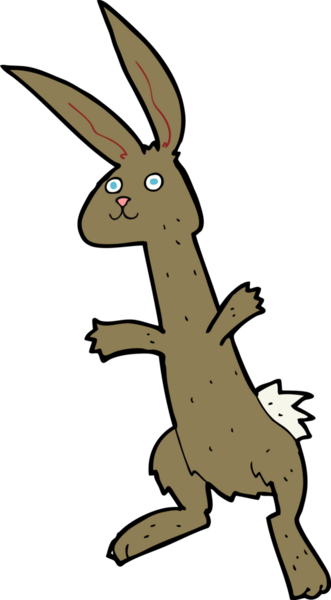 Bir insan tarafından çizilmiş çizgi film tavşanı