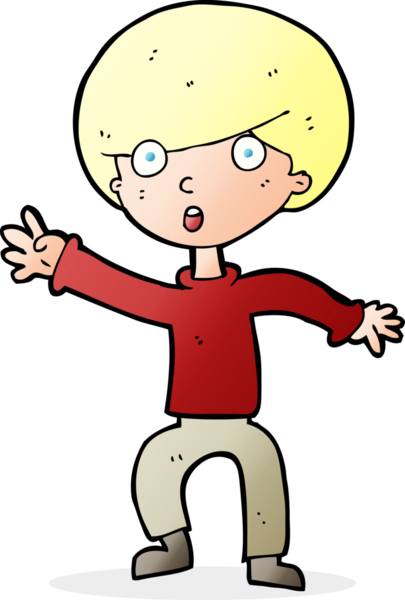 Bir insan tarafından çizilen panikleyen çocuk.