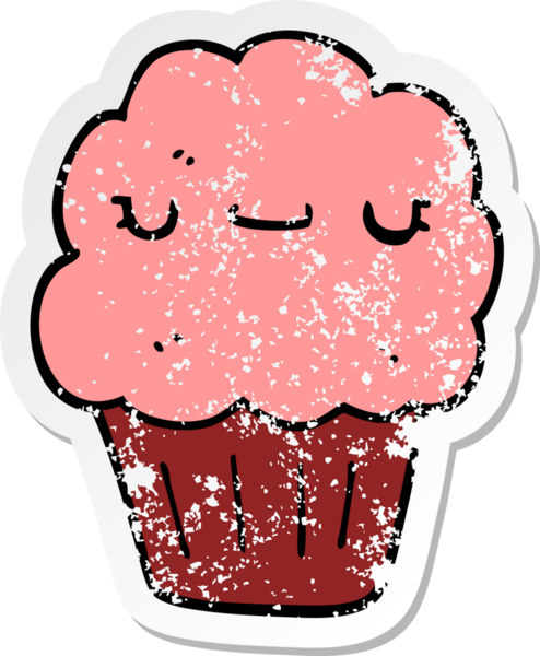 Bir insan tarafından çizilmiş karikatür kekinin sıkıntılı çıkartması.