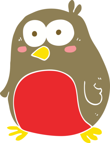 Bir insan tarafından çizilen Robin 'in düz renk çizimi