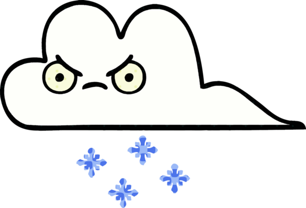 Bir insan tarafından çizilmiş bir kar bulutu çizgi filmi.